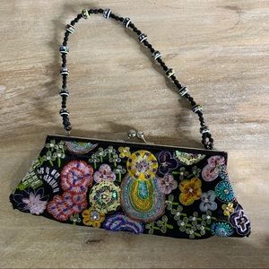 Vintage women sequin embroidered small handbag